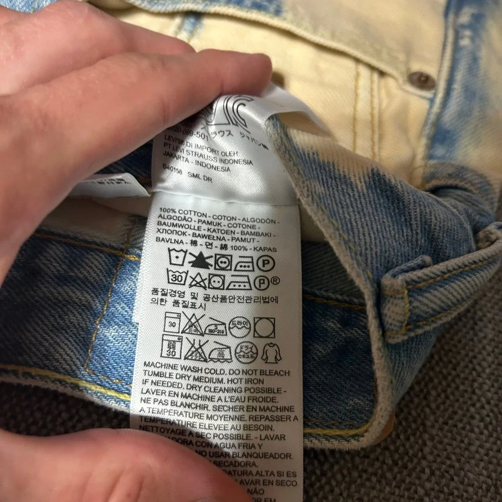 Levi's 569 Loose Straight Jeans Mens 36x32 (Fits 39x32)Blue Bleach Cloud Wash
